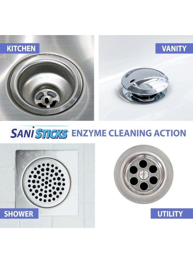 ساني ستيكس منظف ​​ومزيل للروائح من أنابيب الصرف الصحي، منظف إنزيمي يمنع انسداد المصارف، عبوة من 24 قطعة - Image 5