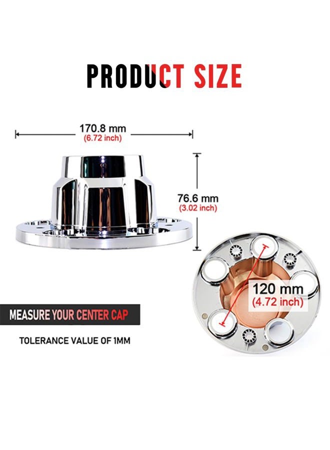 RTRHINOTUNING 4PCS 171mm(6.72in)/120mm(4.72in) Chrome Silver Wheel Center Cover for 10 20 Van Suburban 1976-1995#15649148 15676967 - Image 2