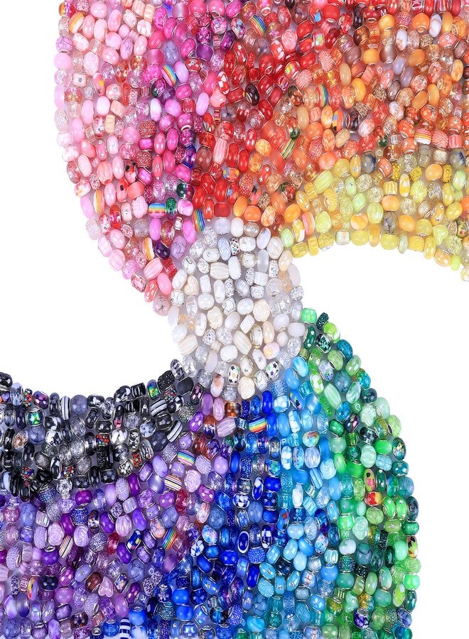 AIPRIDY 260 Pieces European Beads Bulk Glass Beads Rhinestones Lampwork Beads for Jewelry Making,with Large Hole Beads Spacer Beads for DIY Craft Earring Bracelet Necklace Making, AI-BOX-260-01 - Image 1