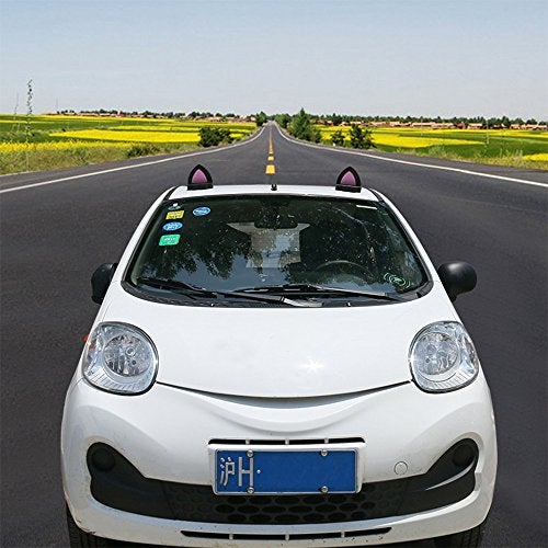 YGMONER Pair of Cat Ears Car Roof Refit Styling EVA Foam 3D Sticker (Black) - Image 2