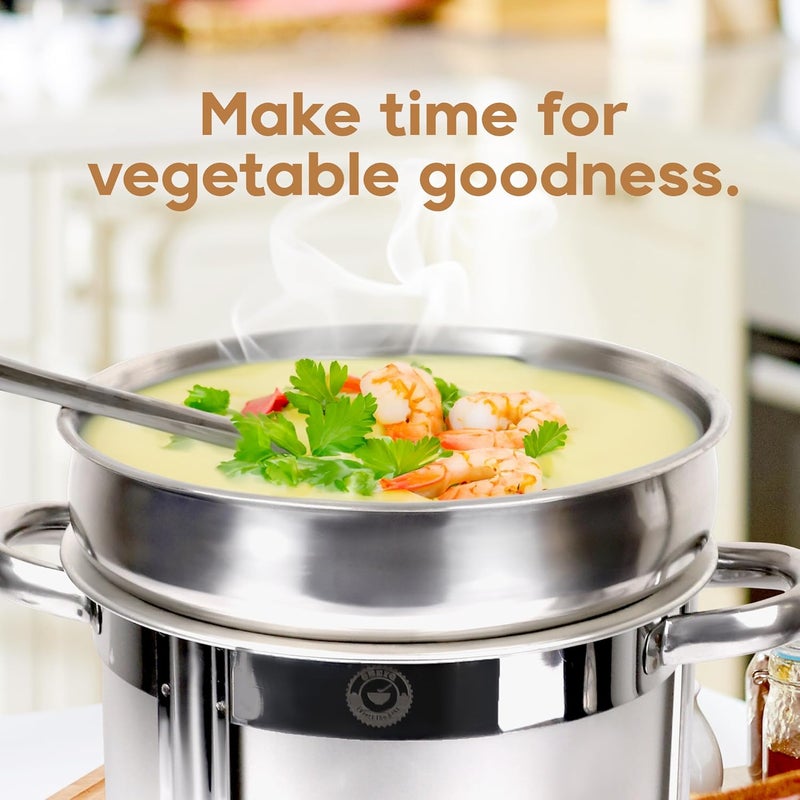 CHEFQ 11 QT Soup Chafer Station with Contemporary Marmite Water Pan, Stainless Steel, Including Fuel Holder & 6 Oz Ladle - Perfect for Buffets, Catering, and Events - Image 5