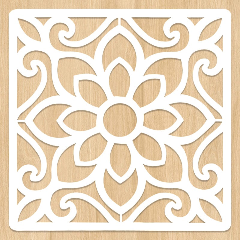 2pcs 12 x 12 Inches Large Stencils for Painting Floors Walls Patio Tiles Wood Reusable Large Mandala Stencil for Concrete Floor