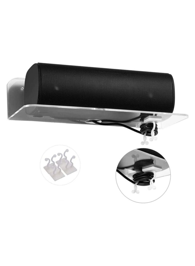 إي وورلد عبوة من 2 أرفف حائط عائمة أكريليك شفاف للمجوهرات والأغراض الزخرفية - Image 3