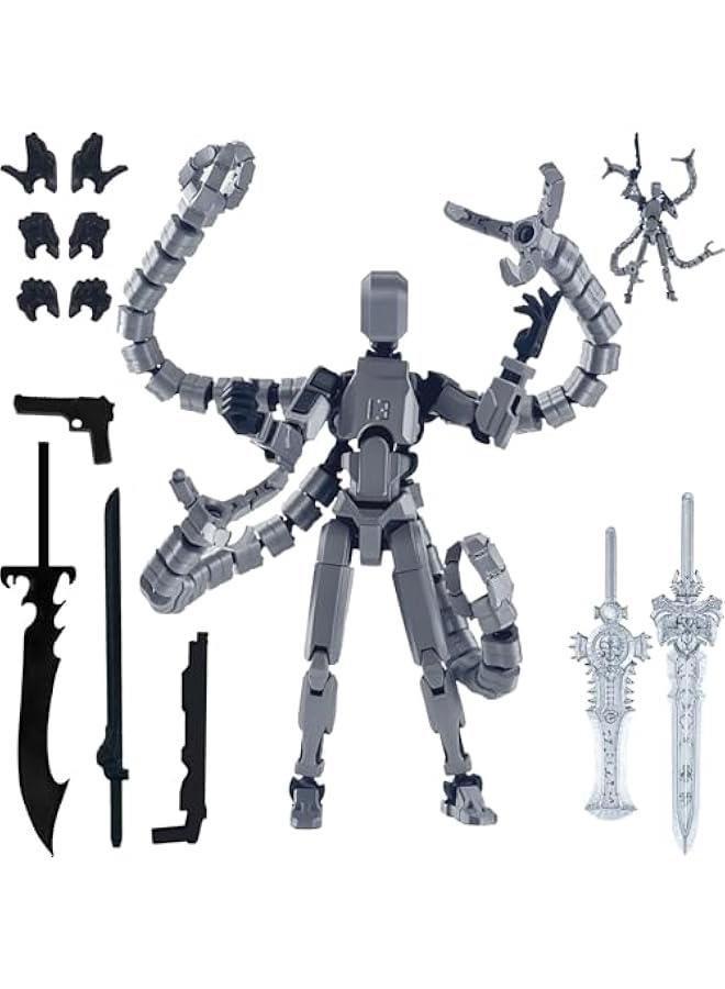 Already Assembled T13 Action Figure Accessories,Dummy 13 T13 Multi-Jointed Movable,for Collectors Desktop Decorations t-13 Movability 3D Printed Toys (Gray) - Image 1