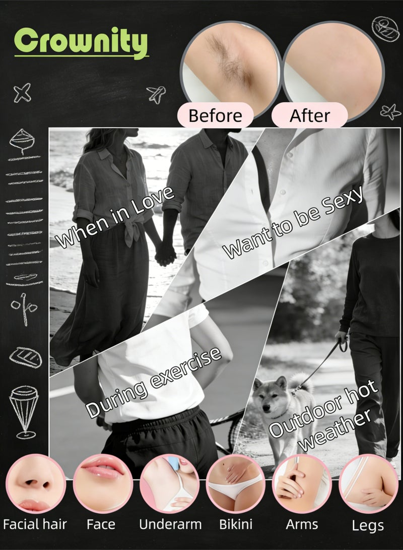 كرونايتي ماكينة حلاقة نسائية لإزالة الشعر من الجسم والوجه والمناطق الحساسة، مكينه حلاقه مناطق حساسه نساء وجهاز ازالة الشعر للنساء، اله ازاله الشعر للوجه والجسم مقاومة للماء، مكينة حلاقة نسائية متعددة الاستخدامات مع شحن USB، هدية مثالية للعناية الشخصية والجمال - Image 3