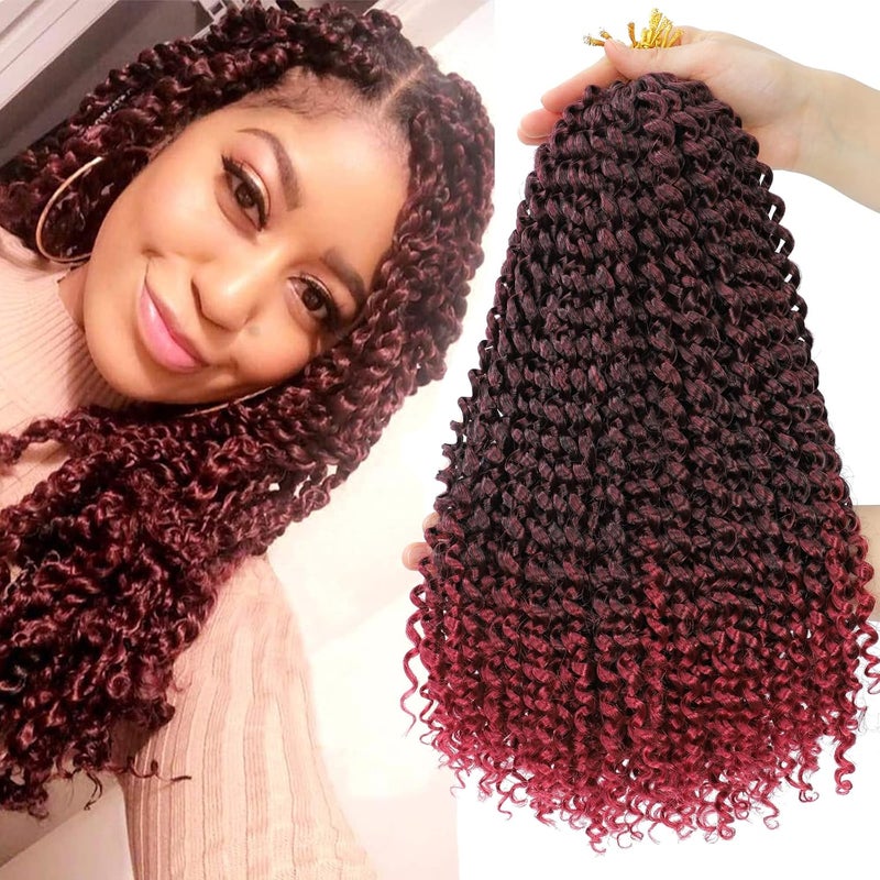 Dansama Passion Twist Hair 18 inch 7 Pcs Passion Twist Braiding Hair Water Wave Hair for Passion Twist Crochet Braids Crochet Hair Extensions (18 inch, T/BUG, Total 154 stands) - Image 1