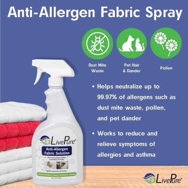 Live Pure LivePure Anti-Allergen 32 OZ Fabric Spray for Household Surfaces - Image 4