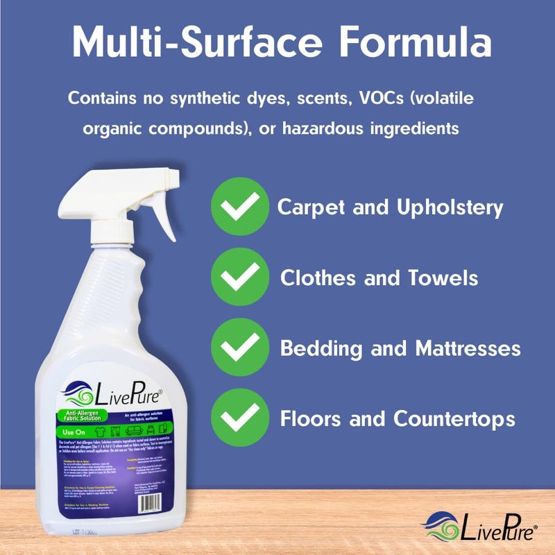 Live Pure LivePure Anti-Allergen 32 OZ Fabric Spray for Household Surfaces - Image 3