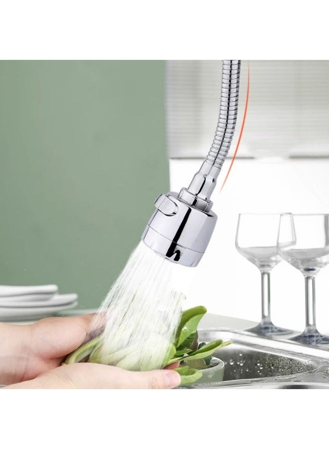 3-Modes Adjustable Kitchen Flexible Faucet Sprayer Attachment 360 ° Rotatable Kitchen Sink Faucet Extender Anti-Splash Faucet Sprayer Head - Image 1