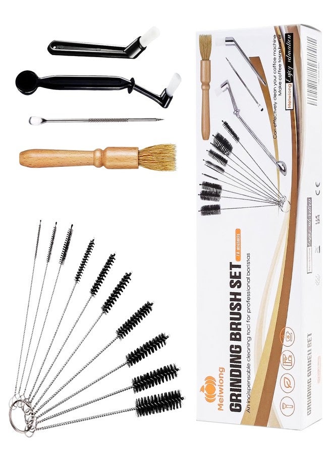 Meiwlong 14 PCS Coffee Grinder Cleaning Brush Set,Espresso Machine Cleaning Brush Kit, Multifunctional Burr Cleaner Brushes Bristle Tools for Barista Home Kitchen Commercial Use - Image 1