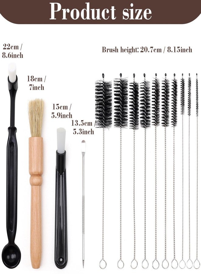 Meiwlong 14 PCS Coffee Grinder Cleaning Brush Set,Espresso Machine Cleaning Brush Kit, Multifunctional Burr Cleaner Brushes Bristle Tools for Barista Home Kitchen Commercial Use - Image 2