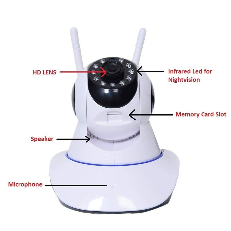 SNARIYOVSN SNARIYOVSN Wireless Home and Office Ultra HD 720P IP CCTV Security Camera Protection with WiFi Wireless Connectivity White Pack1  - Image 2