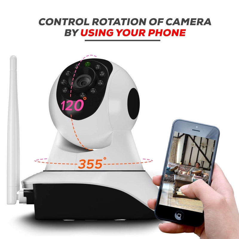 SNARIYOVSN SNARIYOVSN Wireless Home and Office Ultra HD 720P IP CCTV Security Camera Protection with WiFi Wireless Connectivity White Pack1  - Image 4