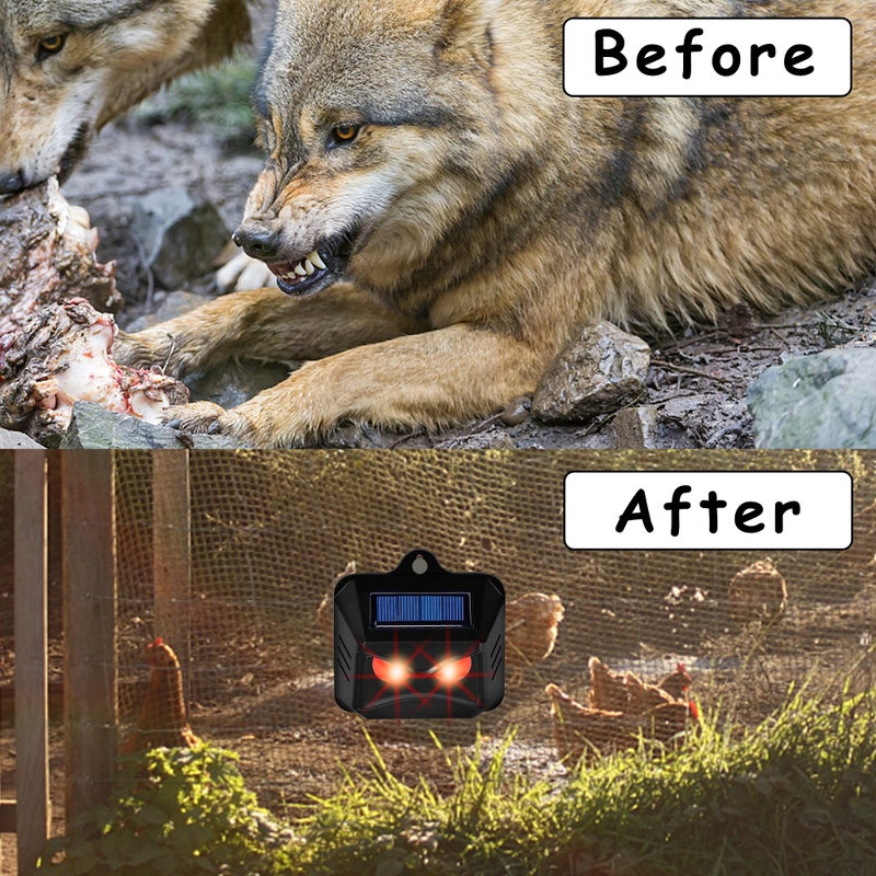 Triumpeek Animal Repeller, Solar Powered Predator Eye Nighttime Animal Deterrent Devices with Red LED Lights, Night Guard Animal Repellent Scares Coyote Skunk Raccoon Deer Away from Yard Chicken Coop - Image 4