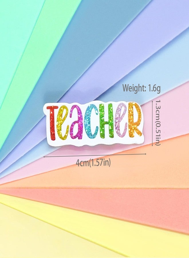 Mintolex Colorful Teacher Pin Glitter Graduation Lapel Brooch Pins Cute Teacher Appreciation Gifts for Clothes Backpacks Hats Accessories, Tchr - Image 5