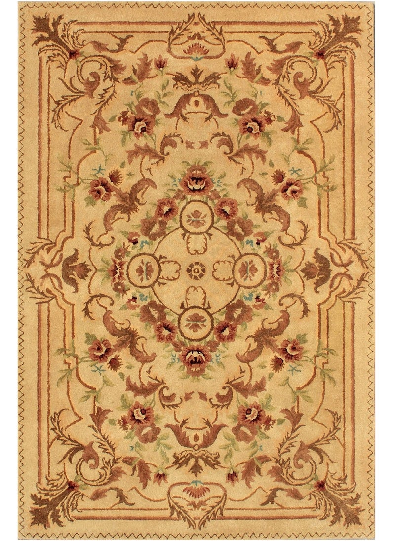 AURUM HOME AH014A Hand Tufted Area Traditional Carpet Interior Living Bedroom, Bedroom, Exhibition Area Cut Wool Pile, Rectangle  - Image 1
