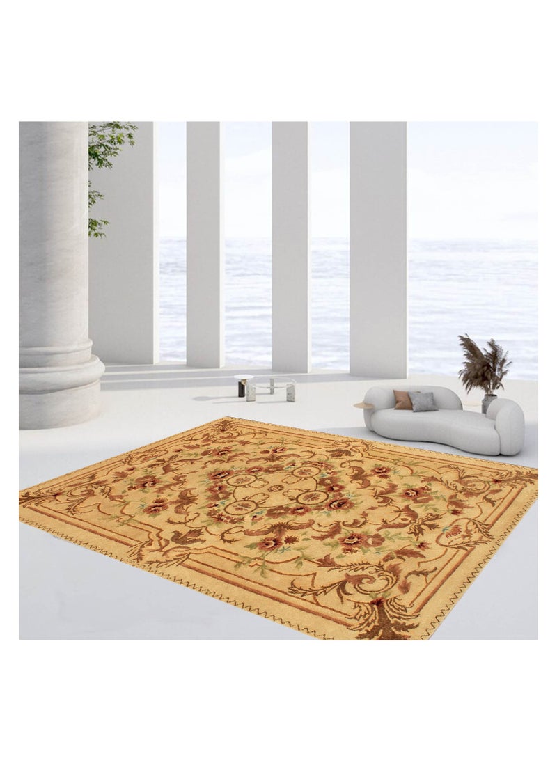AURUM HOME AH014A Hand Tufted Area Traditional Carpet Interior Living Bedroom, Bedroom, Exhibition Area Cut Wool Pile, Rectangle  - Image 2