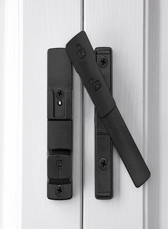 INIRET Black 180 Degree Barn Door Lock,Flip Gate Latches Hardware,Zinc Alloy Door Lock,Protect Privacy,for Barn Door,Cabinets,Windows,Garden,Bathroom - Image 5