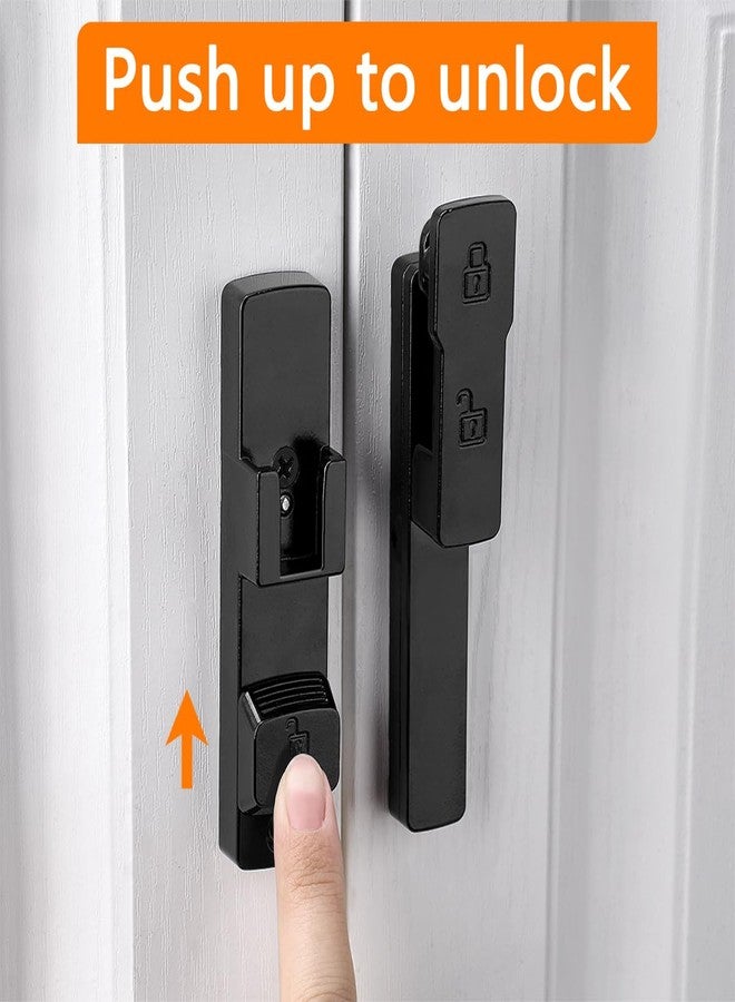 INIRET Black 180 Degree Barn Door Lock,Flip Gate Latches Hardware,Zinc Alloy Door Lock,Protect Privacy,for Barn Door,Cabinets,Windows,Garden,Bathroom - Image 3