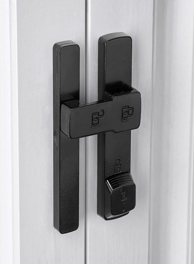 INIRET Black 180 Degree Barn Door Lock,Flip Gate Latches Hardware,Zinc Alloy Door Lock,Protect Privacy,for Barn Door,Cabinets,Windows,Garden,Bathroom - Image 4