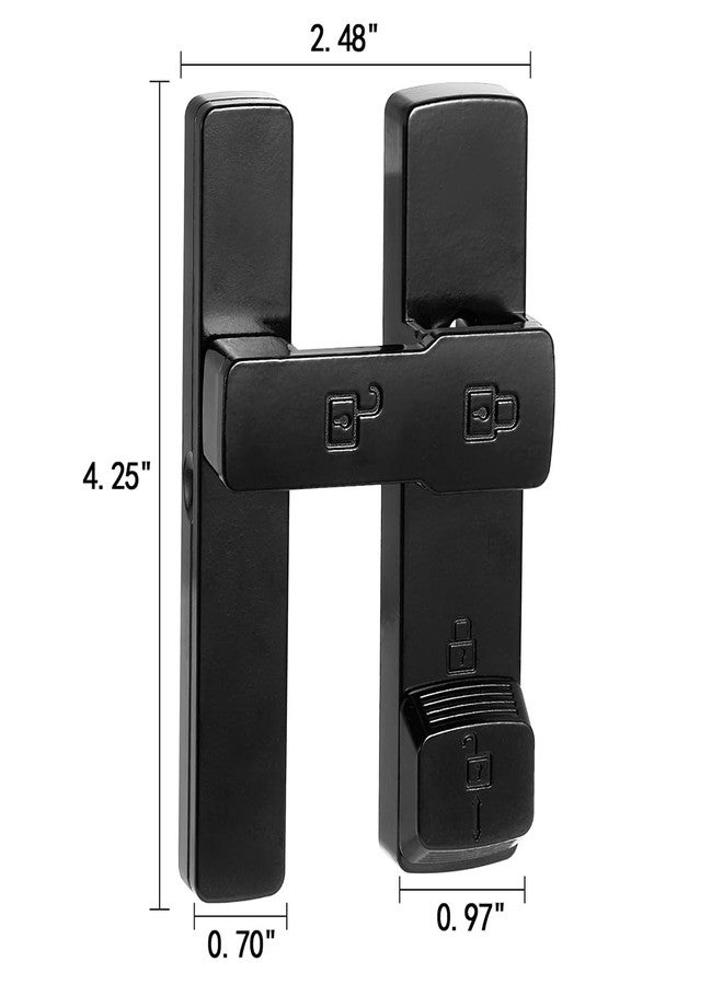 INIRET Black 180 Degree Barn Door Lock,Flip Gate Latches Hardware,Zinc Alloy Door Lock,Protect Privacy,for Barn Door,Cabinets,Windows,Garden,Bathroom - Image 2