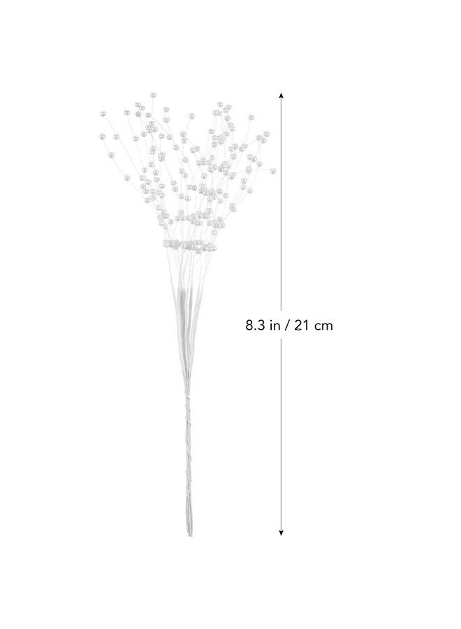ULTNICE 100Pcs White String Pearls Sticks, Bridal Wedding Pearl Bouquet Artificial Bridal Bouquet Bulk DIY Pearl String Beaded Garland White Bridal Bouquets for Bride Party Decoration - Image 5