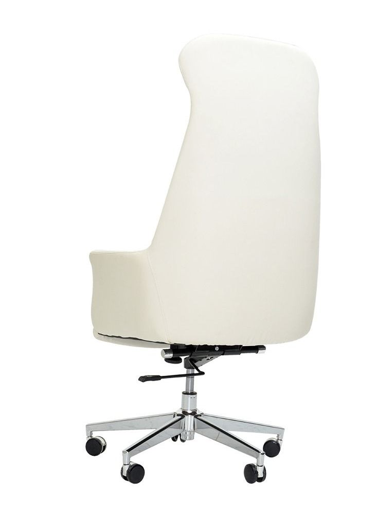 KARNAK Ergonomic Office Chair, Computer Desk Chair, PU material, Steel Structure, Smooth lumbar support with adjustable Height, White  - Image 3