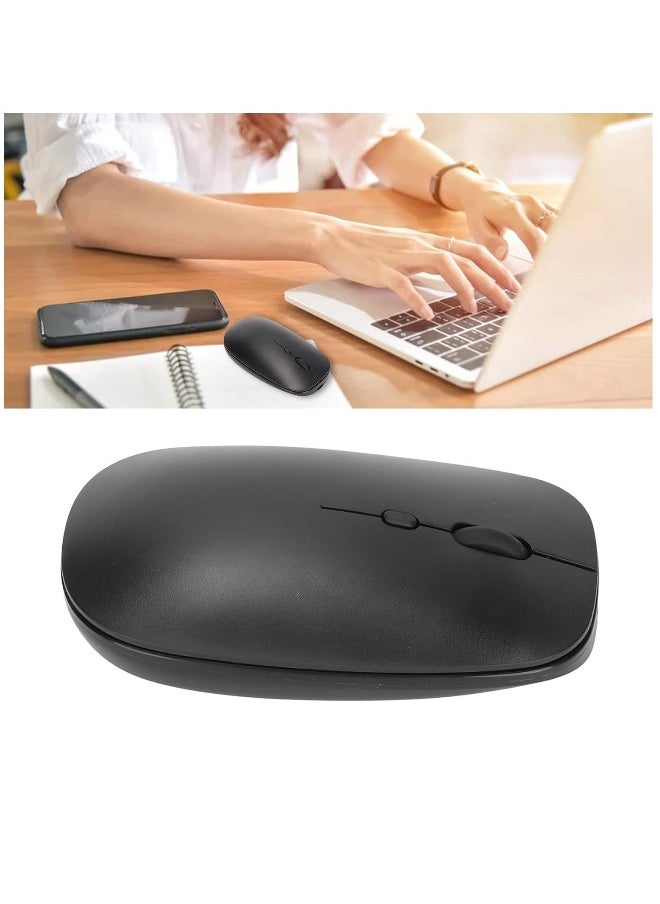 NIBEMINENT Slim Wireless Mouse, Rechargeable Wireless Mouse Large Capacity Battery for Laptop for Computer for Tablet (Black)  - Image 3
