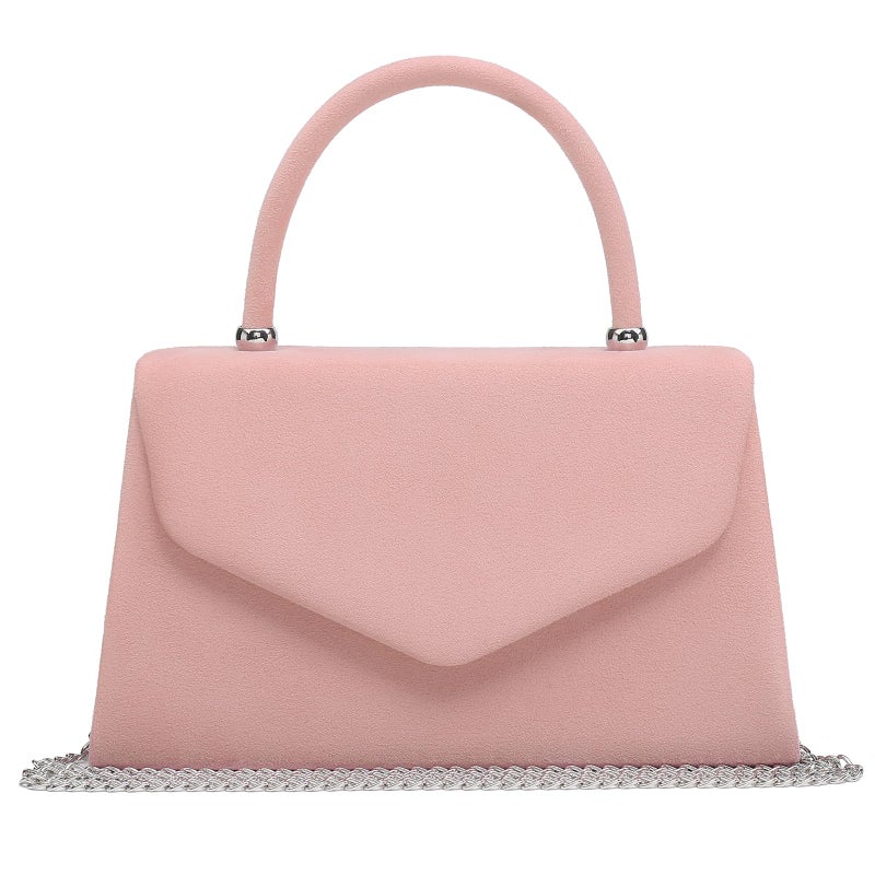 Dasein Women's Evening Bag Party Clutches Wedding Purses Cocktail Prom Handbags with Frosted Glittering (Velvet-pink) - Image 1