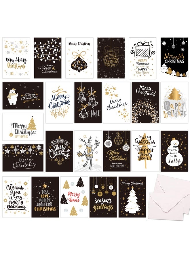 تشيلور بطاقات عيد الميلاد من تشيلور، ٢٤ بطاقة بريدية مختلفة مع مغلف، بطاقات مزدوجة/بطاقات قابلة للطي، بطاقات عيد ميلاد جميلة وملونة. - Image 1