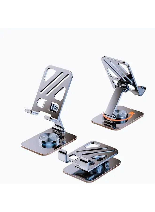 Black Rotatable Carbon Phone Holder Adjustable Desktop Stand For Tablet - Image 2