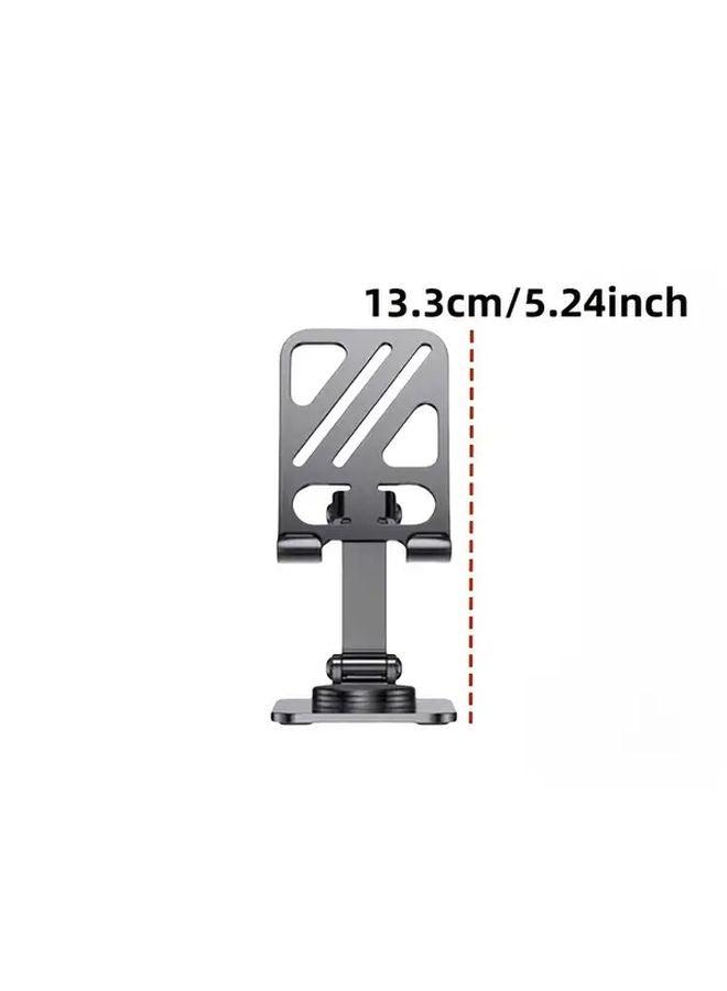 Black Rotatable Carbon Phone Holder Adjustable Desktop Stand For Tablet - Image 3