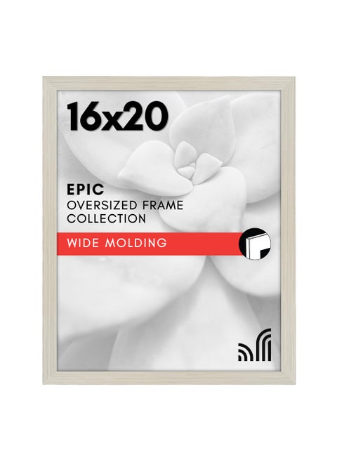 Americanflat 16x20 Picture Frame with Polished Plexiglass  Wide Picture Frames Made of Engineered Wood for Vertical or Horizontal Wall Display  Epic Collection  Light Wood
