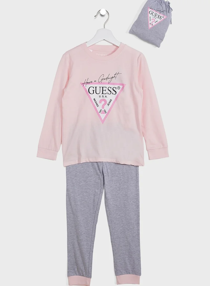 GUESS Kids Logo T-Shirt & Pants Set