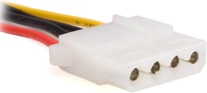 StarTech.com SATA to LP4 Power Cable Adapter with Dual LP4 Connectors - 5.9 Inch Black - Image 3