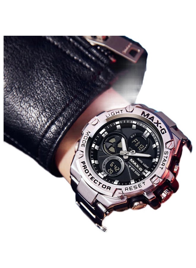 MAX-G Steel Heart Men'S Classic Trendy Waterproof Sports Multifunctional Digital Watch, Birthday Gift For Boyfriend Or Husband - Image 2