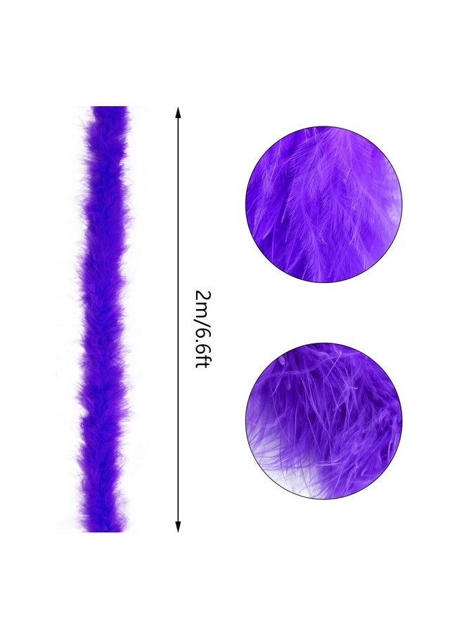 Dxhycc 2 Yards Marabou Feather Boa for Crafts Wedding Party Halloween Costume Christmas Tree Decoration 20 Grams, Purple - Image 2