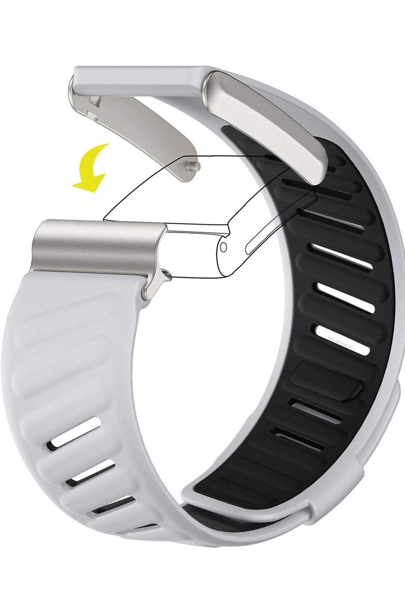 CATANES Sports Strap Compatible with Whoop 5.0 Soft and Breathable Silicone Strap Adjustable Replacement Wristbands for Whoop 5.0 Band - Light Grey and Black - Image 1