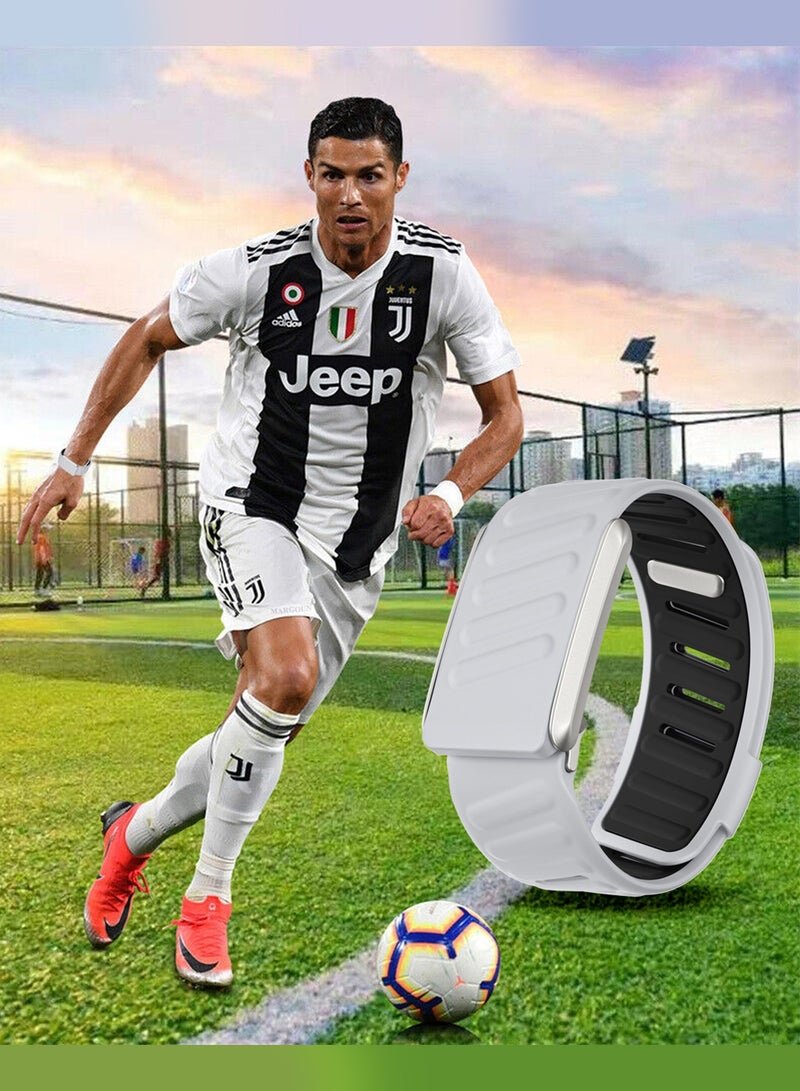 CATANES Sports Strap Compatible with Whoop 5.0 Soft and Breathable Silicone Strap Adjustable Replacement Wristbands for Whoop 5.0 Band - Light Grey and Black - Image 5