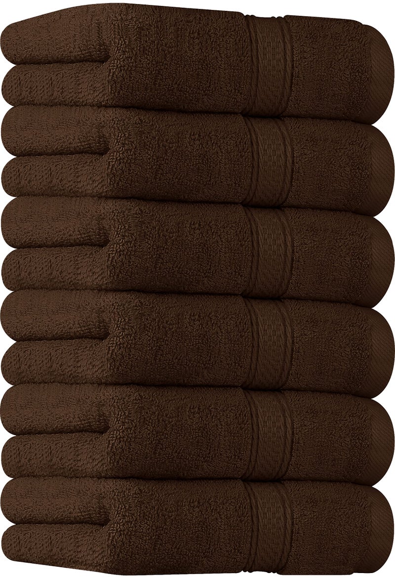 Utopia Towels 6 Pack Premium Hand Towels Set 16 by 28 inches 100 Ring Spun Cotton Ultra Soft and Highly Absorbent 600GSM Towels for Bathroom Gym Shower Hotel and Spa Dark Brown