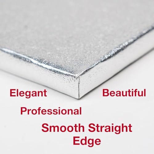 Paremmin 14x19x4 inches Cake Box with Cake Drum Half Sheet White Box with 1/2 inch Thick Silver Cake Board, Rectangle Bakery Box with Window Lid and Cake Board Combo, Disposable Container for Bakery - Image 5