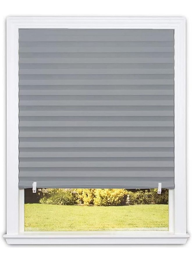 Arabest Pleated Window Shades, Blackout Pleated Paper Shade Light Filtering Non-woven Blinds Window, Easy to Install for Bedroom, Bathroom, Living Room, Kitchen (Grey, 90 X 150 cm) - Image 1