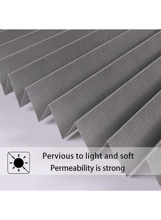 Arabest Pleated Window Shades, Blackout Pleated Paper Shade Light Filtering Non-woven Blinds Window, Easy to Install for Bedroom, Bathroom, Living Room, Kitchen (Grey, 90 X 150 cm) - Image 3