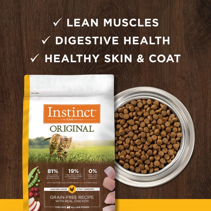 Instinct Original Dry Cat Food, Raw Coated Kibble, High Protein, Grain Free Recipe - Real Chicken, 11 lb. Bag - Image 5