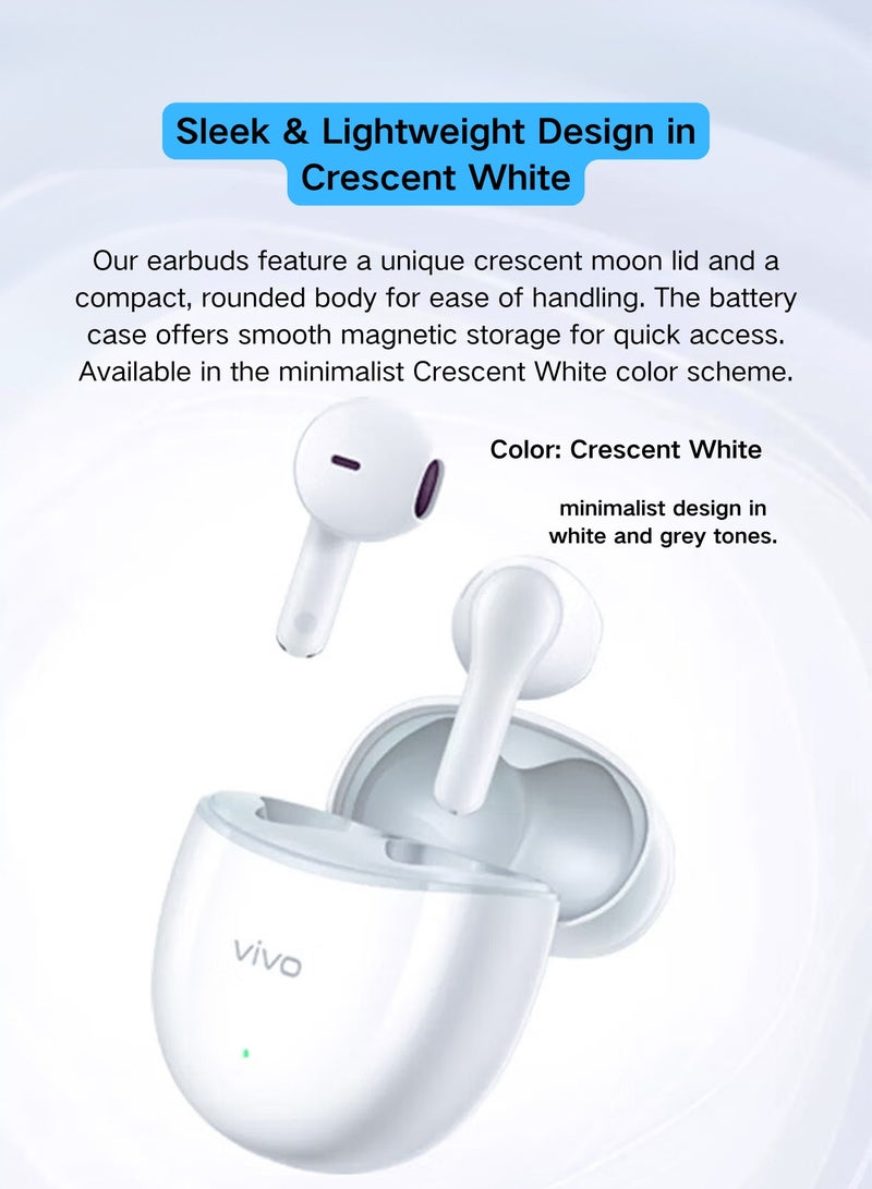 vivo TWS A2 Earbuds  True Wireless Bluetooth 5.3, High-Fidelity Sound, Gaming Mode, Comfort Fit, IP54 Water-Resistant, Long Battery Life - Image 3