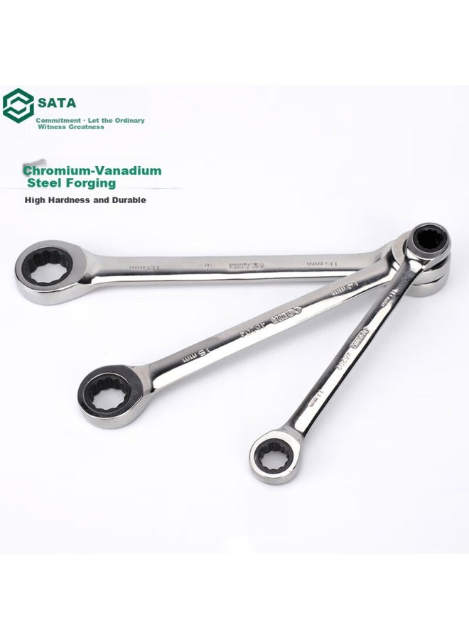Sata 46200 Fully Polished Double Flare Ratchet Wrench 8x10mm - Image 2