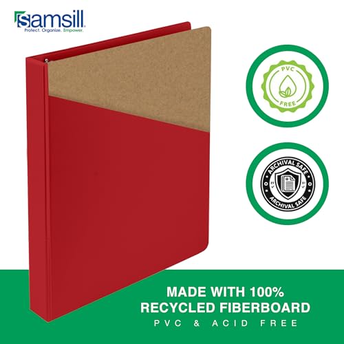 Samsill 3 Inch 3 Ring Binder, Made in USA, Economy Round Ring, Clear View Cover, 550 Sheet Capacity - for School, Home, Office - Red - Image 5