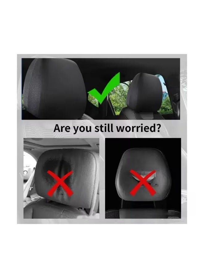 غطاءان لمساند رأس السيارة بتصميم كرتوني مضحك، واقي لمساند رأس مقعد السيارة بتصميم عيون كرتونية مضحكة ولطيفة لتزيين مساند المقعد الأمامي للسيارة (زوج واحد) - Image 3