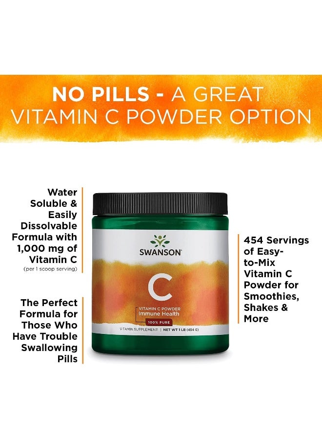 SWANSON 100% Pure C-1000 Vitamin C Powder for Immune Health - 3 Pack - Image 5