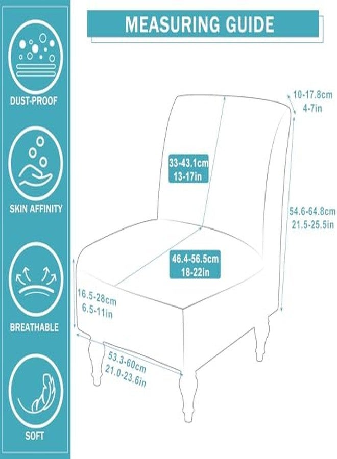Iauddy Armless Accent Slipper Chair Cover Slipcover,Stretch Spandex Printed Removable Non-Slip Silp Cover for Accent Chair Without Arms for Living Dining Room(White/Stripe,1) - Image 2